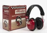 FORMULA 1: A 1980s wireless Winston Motorsports noise cancelling AM-FM radio headphone, with the original packaging