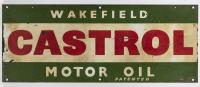 CASTROL/NRMA: An interesting double sided sign featuring the printed advertising of NRMA (Safety & Service) and Wakefield Castrol, 30cm x 76cm.
