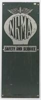 CASTROL/NRMA: An interesting double sided sign featuring the printed advertising of NRMA (Safety & Service) and Wakefield Castrol, 30cm x 76cm. - 2