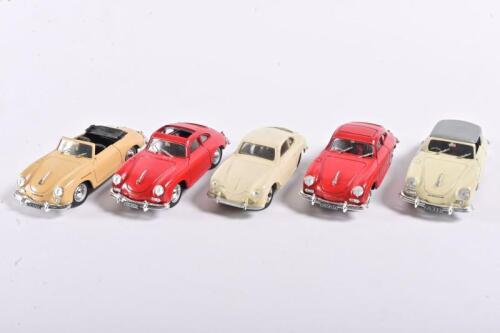 PORSCHE: Five 1:43 scale 1950s Porsche 356A/356A Speedster models