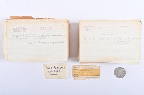 ASTON MARTIN: A unique ex-Aston Martin official dealer data card collection, rare and individual data cards for pre and post-war.