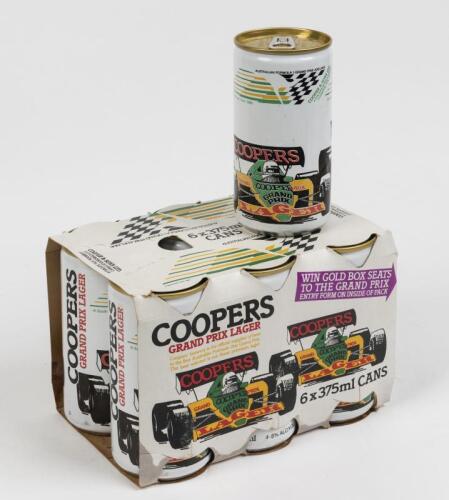 COOPERS SIX PACK: An original unopened six pack of Coopers "Grand Prix Lager" from the first Australian Grand Prix in in Adelaide 1985