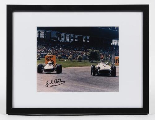 FANGIO/BRABHAM: A signed photograph from 1978 AGP pre-race even at Sandown to commemorate the 50th anniversary of the first AGP