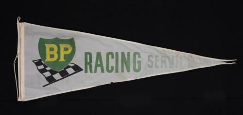 BP: A large rare circa 1960s translucent BP "Racing Service" flag, 152cm high.