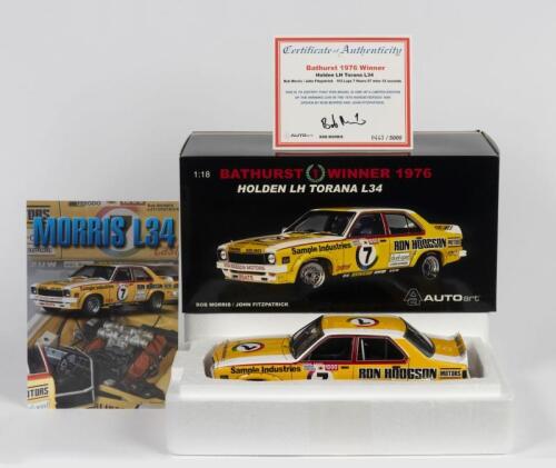 HOLDEN: A Limited edition 1:18 scale Holden LH Torana L34 Autoart model, Bathurst 1976 Winner, driven by Bob Morris and John Fitzpatrick, CoA signed by Bob Morris and numbered 443/5000, boxed