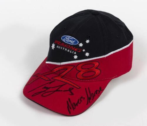 LOWNDES AMBROSE: A Craig Lowndes and Marcos Ambrose signed Ford Racing Australia hat