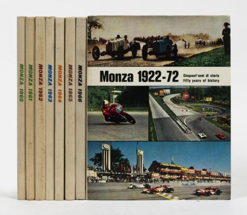 MONZA: 7 Monza year-books from 1960 to 1966, together with "Monza 1922-72, Fifty Years of History"
