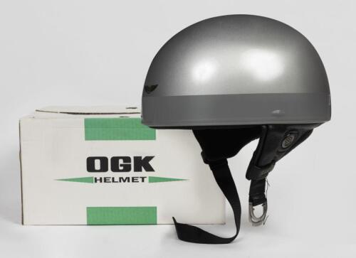 HELMET: A retro "Remember OGK" pudding-basin racing helmet