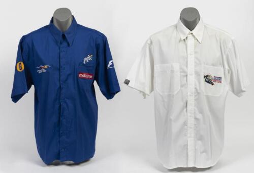 AUSTRALIAN GRAND PRIX: Two Melbourne Australian Formula 1 Grand Prix Pit shirts, including the 1996 Transurban Australian Formula 1 Grand Prix (L) and Fosters Australian Formula 1 Grand Prix (XXL).