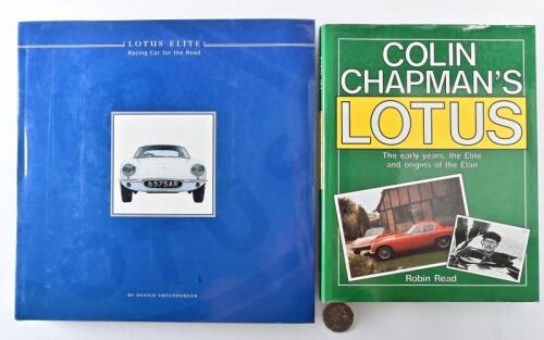 LOTUS: "Colin Chapman's Lotus" hardcover book by Robin Read and "Lotus Elite" hardcover book by Dennis Ortenburger