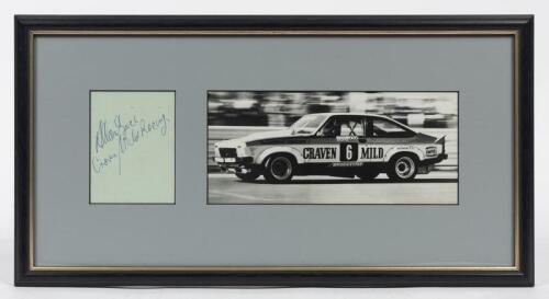 ALLAN GRICE: A framed original photograph and signature of Allan Grice in an A9X Holden Torana, window mounted, framed and glazed, 25.5 x 49cm overall