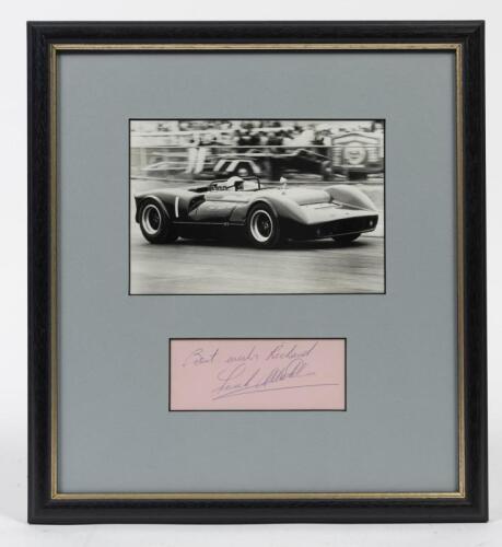 FRANK MATICH: A framed original photograph and signature of Frank Matich, window mounted, framed and glazed, 32 x 28cm overall