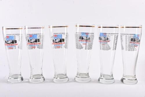 AUSTRALIAN GRAND PRIX 1980: A set of six commemorative linz beer glasses from the 1980 Australian Grand Prix at Calder Raceway