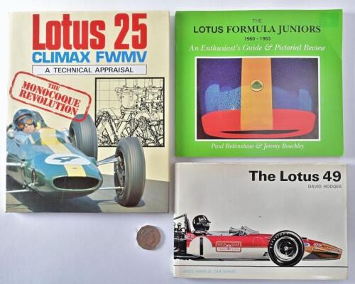 LOTUS: Three books relating to Lotus, including "The Lotus Formula Juniors 1960-1963", by Paul Robinshaw and Jeremy Bouckley