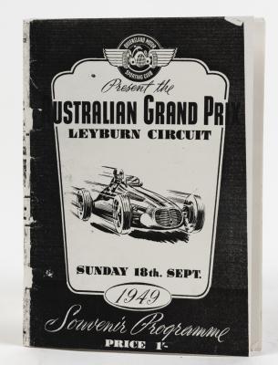 AUSTRALIAN GRAND PRIX: A black and white facsimile of the programme for the 1949 Australian Grand Prix at Leyburn Circuit, Queensland