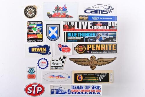 MOTOR SPORT STICKERS: A collection of unused motorsport stickers, including the Australian Grand Prix, Adelaide 1980s