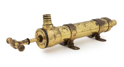BRASS PUMP: An early brass Munster Simms, Belfast Whale 2" hand bilge pump, 43cm long
