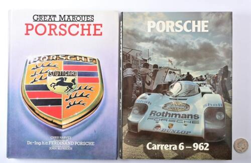 PORSCHE: Two hardcover books relating to Porsche including "Great Marques, Porsche" by Chris Harvey