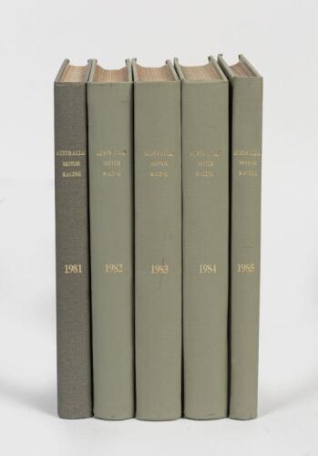 AUSTRALIAN MOTOR RACING MAGAZINE: 5 linen bound volumes of Australian Motor Racing magazine, years 1981 - 1985