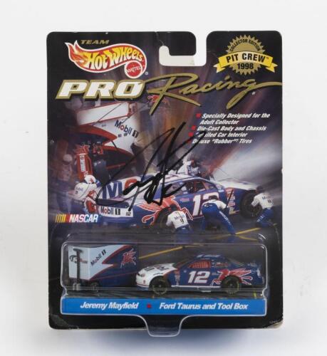 NASCAR: A model of Jeremy Mayfield`s Ford Taurus and Tool Box from "Twin ring Motegi Coca Cola Nascar 500 Japan" race, in a sealed box hand signed on November 21st 1998 by Jeremy Mayfield