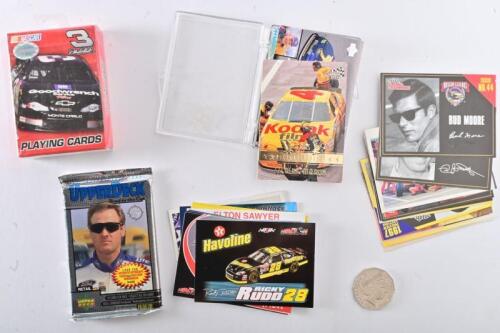 COLLECTOR CARDS: A collection of Nascar drivers collectors cards and playing cards