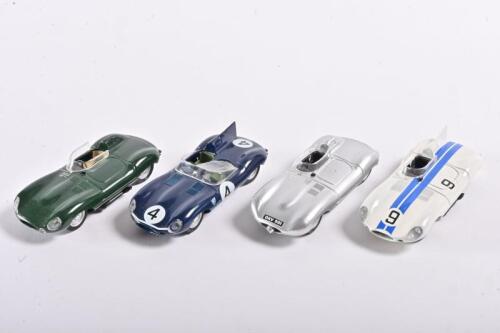 JAGUAR: Four 1:43 scale 1950s Jaguar D-type models by Brumm