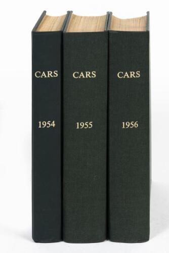CARS MAGAZINE: Three linen bound volumes of Cars magazine, years 1954-56