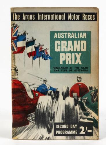 AUSTRALIAN GRAND PRIX: An original Second Day programme for the 1956 Australian Grand Prix at Albert Park Circuit, Victoria