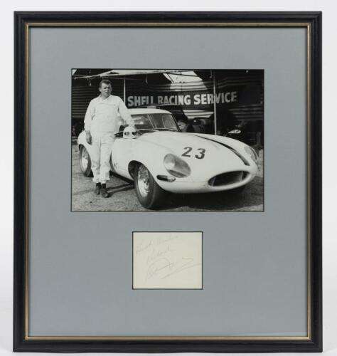 BOB JANE: A framed original photograph and signature of Bob Jane, window mounted, framed and glazed, 42 x 38cm overall