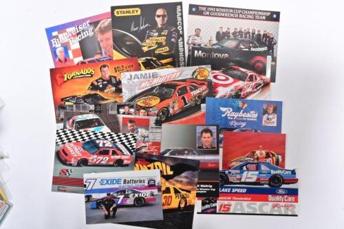 NASCAR: A group of 15 promotional cards and pamphlets from various NASCAR teams from the 90s to 2010s. Includes Dale Earnhardt&acirc;&euro;&trade;s 1993 Championship winning team as well as Marcos Ambrose 2011 with Richard Petty Motorsports.