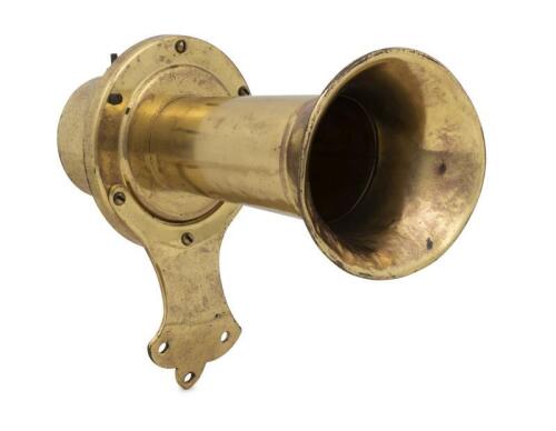BRASS HORN: A Universal electric Klaxon style horn, 24cm long
