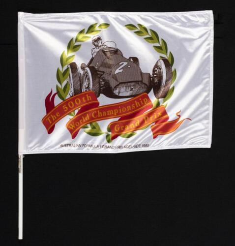 GRAND PRIX: A officially licensed "Australian Formula 1 Grand Prix Adelaide 1990" flag, 53cm high x 76cm wide