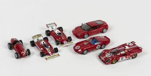 FERRARI: Six various 1:43 scale Ferrari car models including; a 360 Modena, 500 F1, 512 M, 250 Testa Rossa, 312 T, 312 T2