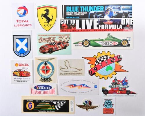 MOTOR SPORT STICKERS: A collection of unused motorsport stickers, including the Australian Grand Prix, Adelaide 1980/90a