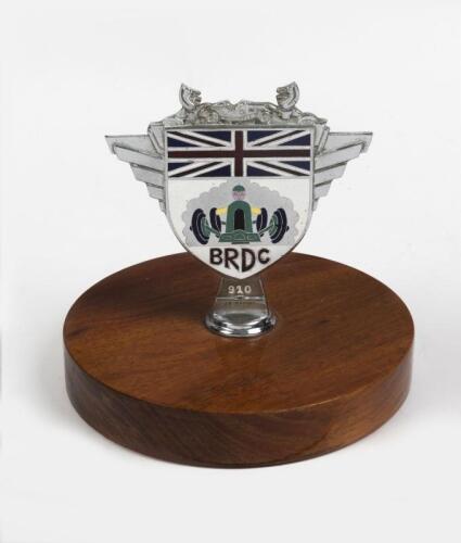 BRITISH RACING DRIVER CLUB BADGE: A British Racing Drivers Club chromed brass and enamel car badge