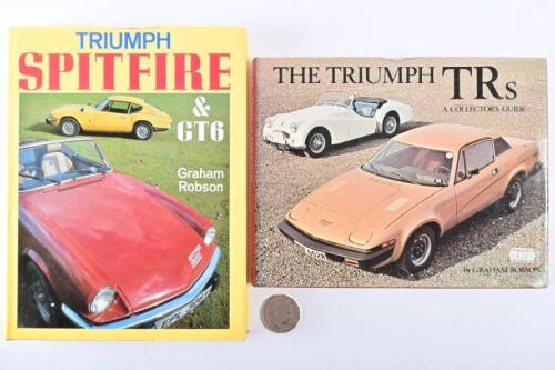 TRIUMPH: Two hardcover reference books relating to Triumphs, including "Triumph Spitfire & GT^" by Graham Robson