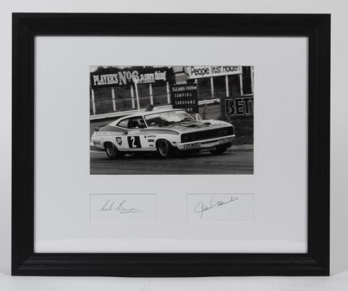 BOND/HAMILTON: A photograph of the 1977 Moffat Dealer Team Bond/Hamilton #2 from the 1977 Bathurst 1000 with the signatures of Bond and Hamilton, image 19cm high x 29cm wide