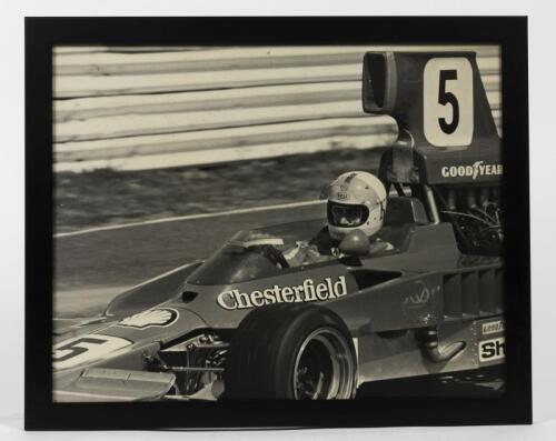 ALFI COSTANZO: An original period photograph of Alfredo Costanzo at the wheel of F500 Lola, mounted on board by photographer Peter D'Abbs, 39cm high x 49cm wide