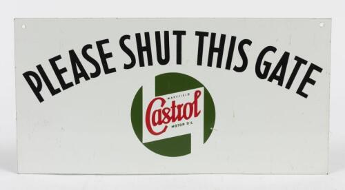 CASTROL: An original Castrol branded printed metal sign, 15cm high x 30cm wide