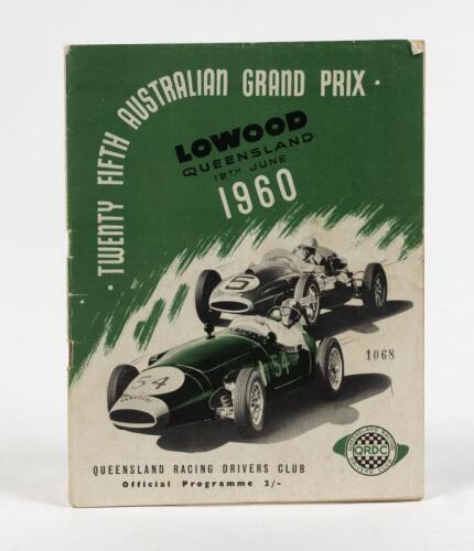 AUSTRALIAN GRAND PRIX: An original official programme for the 1960 Australian Grand Prix at Lowood, Queensland