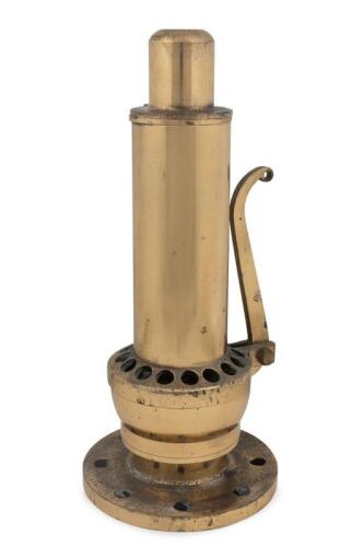 BRASS PUMP: An antique heavy brass pump, stamped: JOHN, 46cm high, likely from a ship