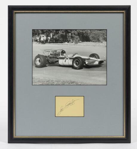 LEO GEOGHEGAN: A framed original photograph and signature of Leo Geoghegan, window mounted, framed and glazed, 37 x 33cm overall