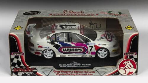 HOLDEN: A limited edition 1:18 scale Wynn`s Holden Commodore model, 1999 Bathurst winner signed by Greg Murphy and Steven Richards
