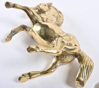 FERRARI: A solid brass prancing horse in the Ferrari style, 17.5cm high - 3