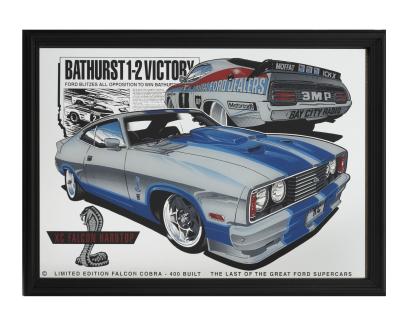 FORD: A modern Ford commemorative style mirror, framed, 29cm high x 44cm wide