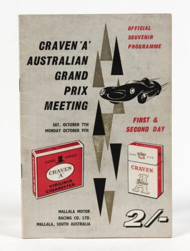 AUSTRALIAN GRAND PRIX: An original Souvenir programme for the 1961 Australian Grand Prix at Mallala, South Australia