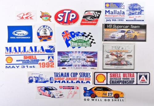 MOTOR SPORT STICKERS: A collection of unused motorsport stickers, including Dutton and Mallala