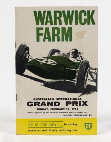 AUSTRALIAN GRAND PRIX: An original official programme for the 1963 Australian Grand Prix at Warwick Farm, New South Wales