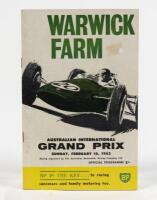 AUSTRALIAN GRAND PRIX: An original official programme for the 1963 Australian Grand Prix at Warwick Farm, New South Wales