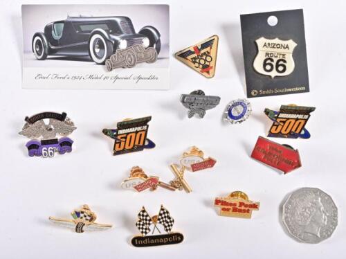 AMERICAN RACING: A collection of American racing related pin badges